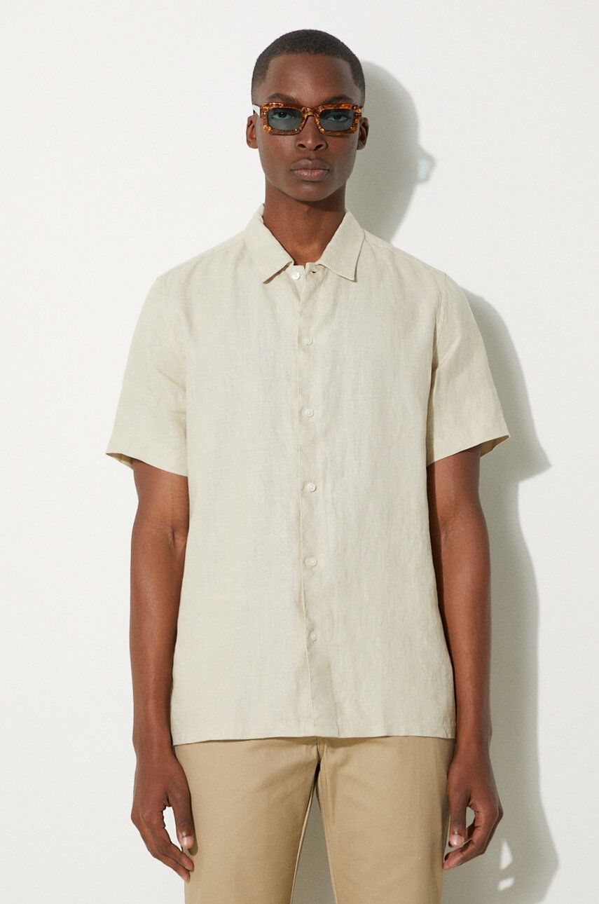 Srajce Samsoe Samsoe Samsoe Samsoe Saavan Regular Fit Linen Shirt Bež | M24100052, 0
