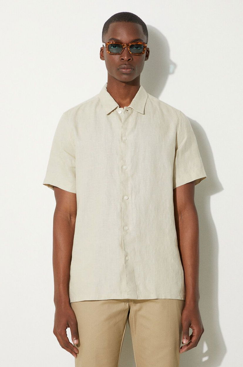 Srajce Samsoe Samsoe Samsoe Samsoe Saavan Regular Fit Linen Shirt Bež | M24100052