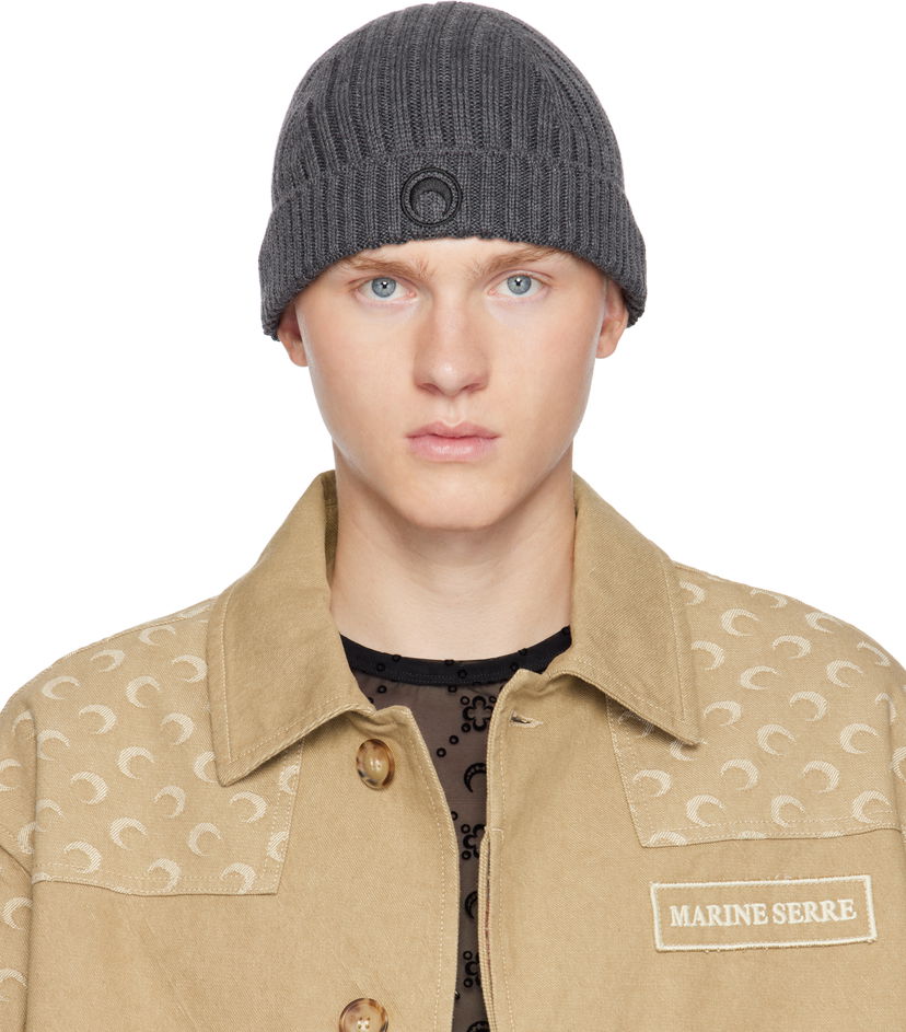 Beanie Marine Serre Moon Logo Knit Beanie Siva | UHG012A