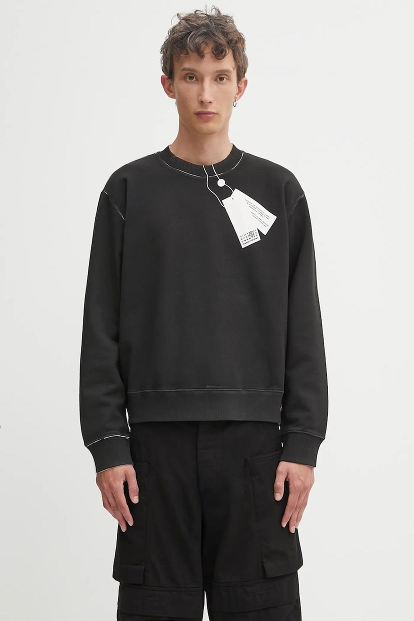 Pulover Maison Margiela MM6 Maison Margiela Printed Sweatshirt Črna | SH2GU0023.M25024.101
