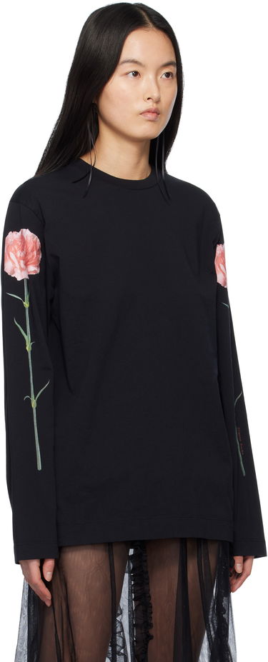 Majica Simone Rocha Simone Rocha Carnation Print Long Sleeve T-Shirt Bela | 5194P32P32A-W 0569, 4