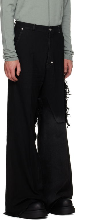 Kavbojke Rick Owens Concordians Joris Wide-Leg Distressed Jeans Črna | RR02E1308 BBCL, 1