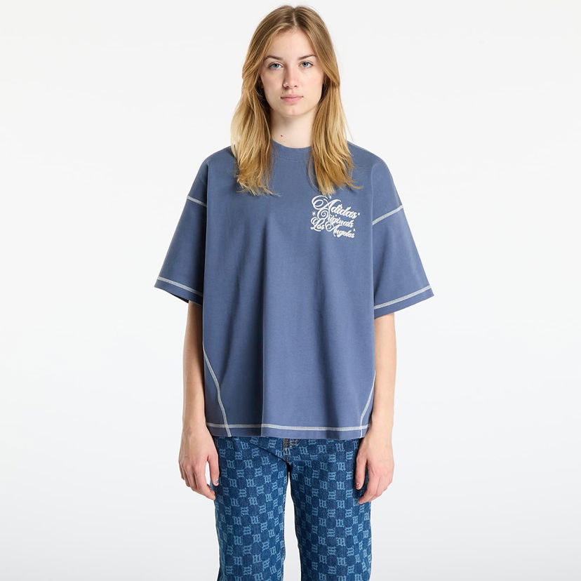 Majica adidas Originals LA Originals Wilshire Short Sleeve T-Shirt with Contrast Stitching Modra | JX6178