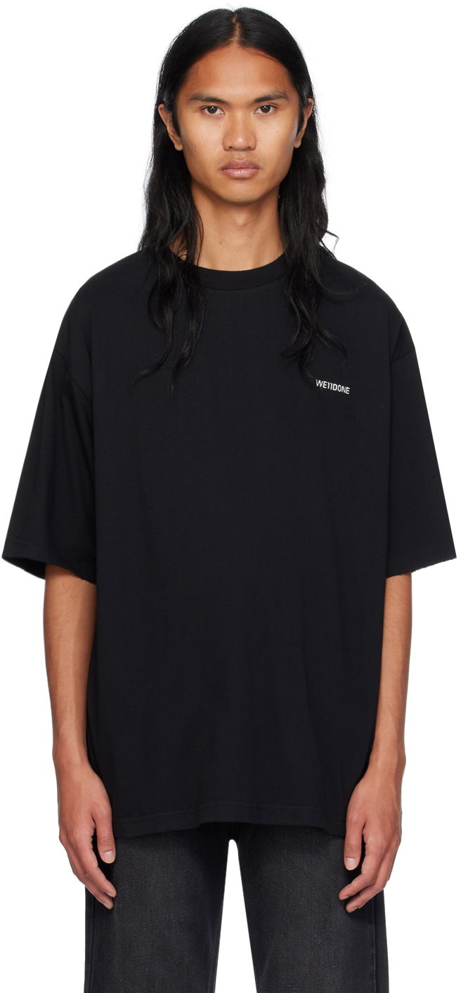Majica We11done Damaged T-Shirt Črna | WD-TT2-24-765-U-BK