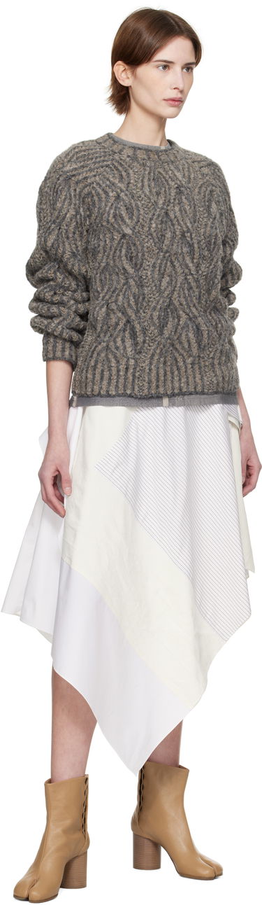 Pleteni pulover Eckhaus Latta Eckhaus Latta Plait Knit Sweater Siva | 8110-EL-PS25-S -, 3