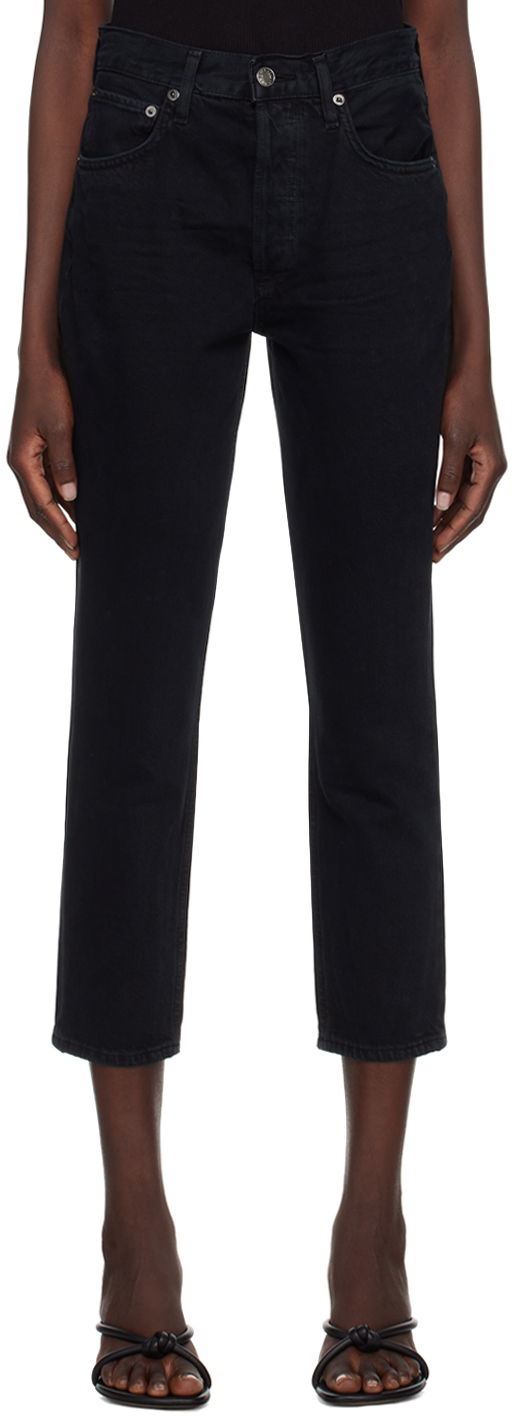 Kavbojke AGOLDE Riley Black Denim Jeans Črna | A056-1604