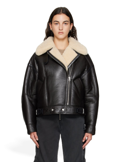 Jakna Acne Studios Zip Shearling Jacket Rjava | A70087-