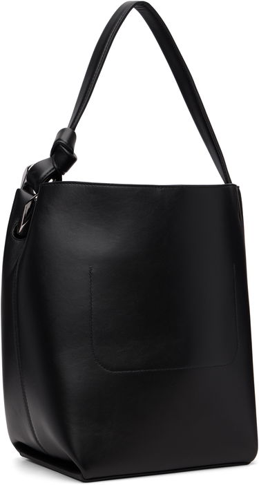 Torba za čez ramo JW Anderson Corner Bucket Leather Shoulder Bag with Knot Detail and Sculptural Hardware Črna | HB0738-LA0232, 2