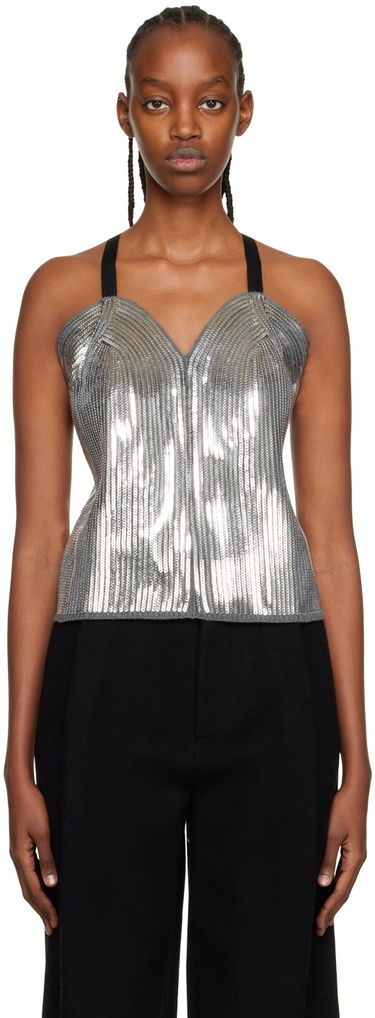 Modrček We11done We11done Sequin Camisole Top Siva | WD-KT3-22-656-W-SV, 0