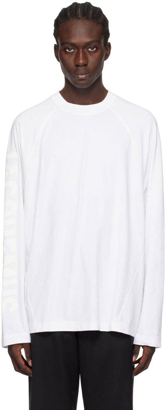 Majica Jacquemus Les Classiques 'Le T-Shirt Typo' Long Sleeve T-Shirt Bela | 24E245JS213-2031