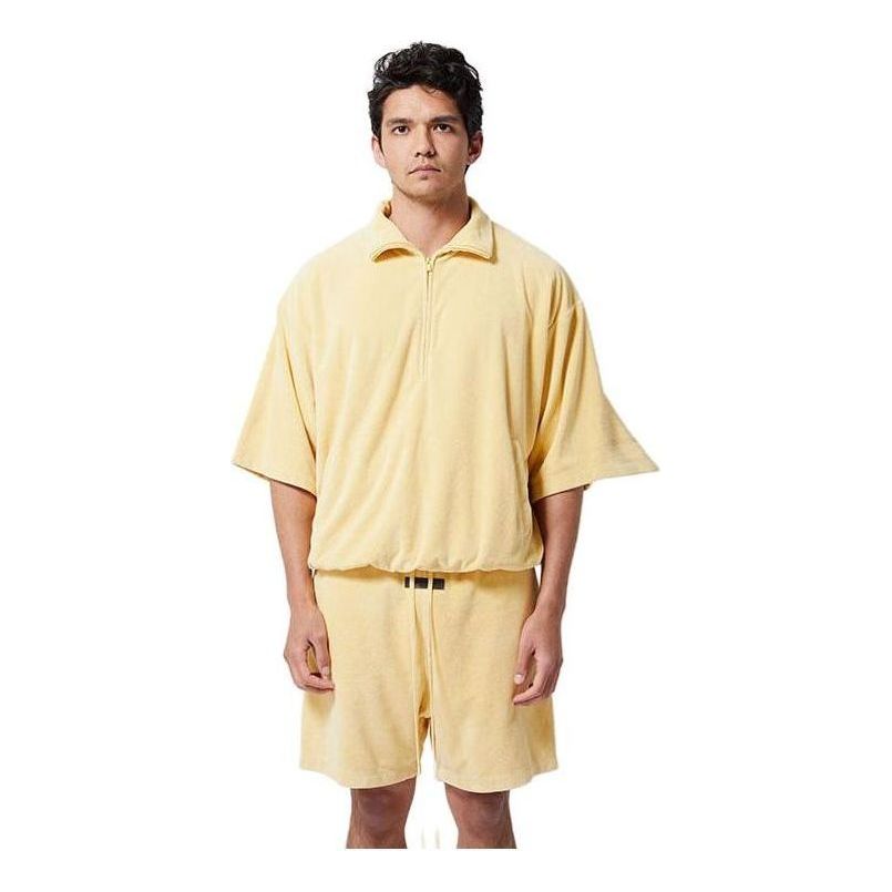 Polo majica Fear of God Fear of God Essentials Halfzip 3 Short Sleeve Boxy Polo Rumena | 125BT224092F