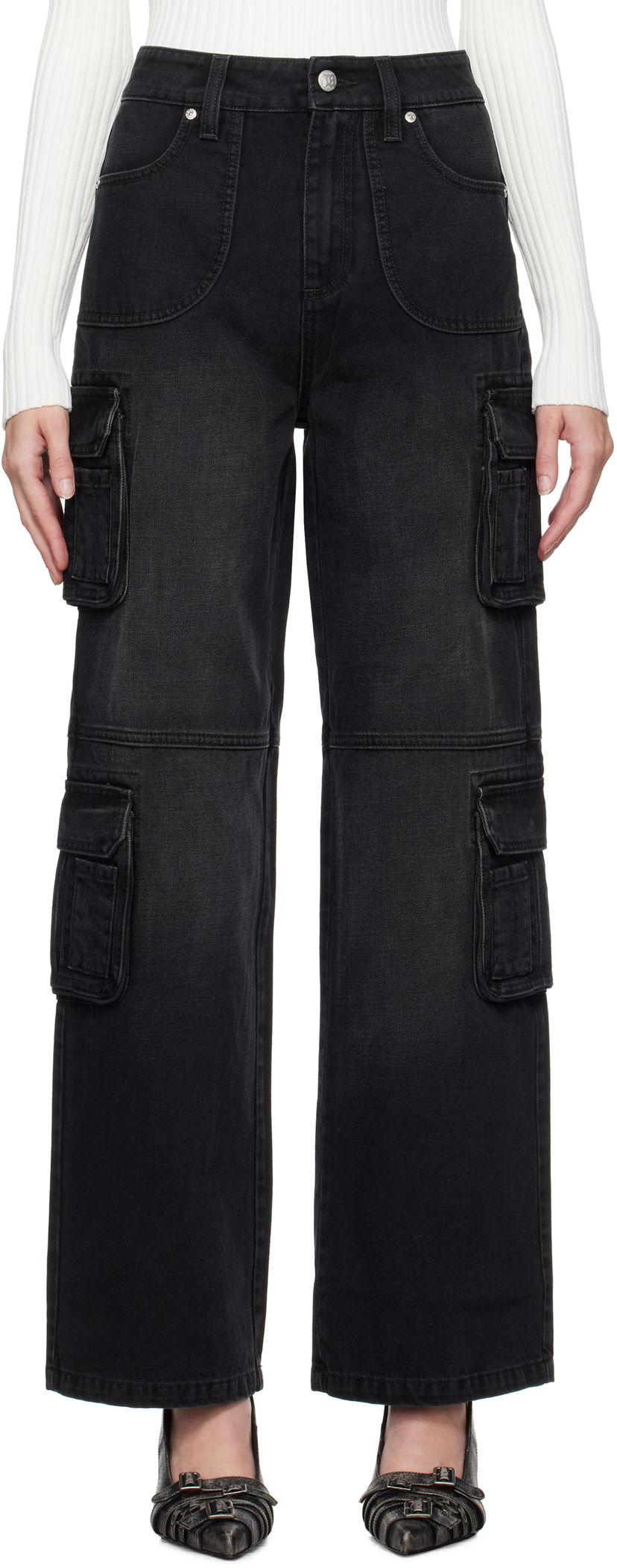 Cargo hlače MISBHV Washed Cargo Jeans Črna | 241W300