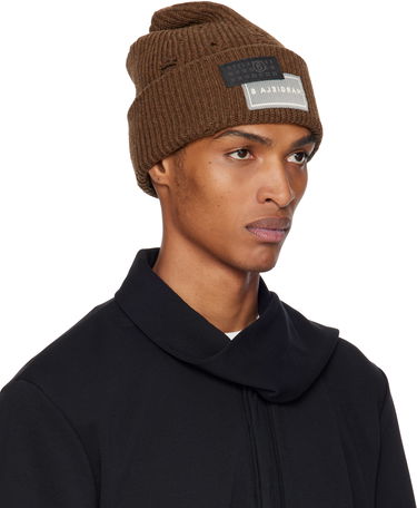 Beanie Maison Margiela MM6 Maison Margiela Logo Patch Beanie Rjava | SH0TB0001 M13138, 1