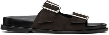 Nega čevljev Aeyde Aeyde Meena Suede Double Buckle Slides Rjava | A11-FS-FOXR08FL174-SS25-953-022, 0