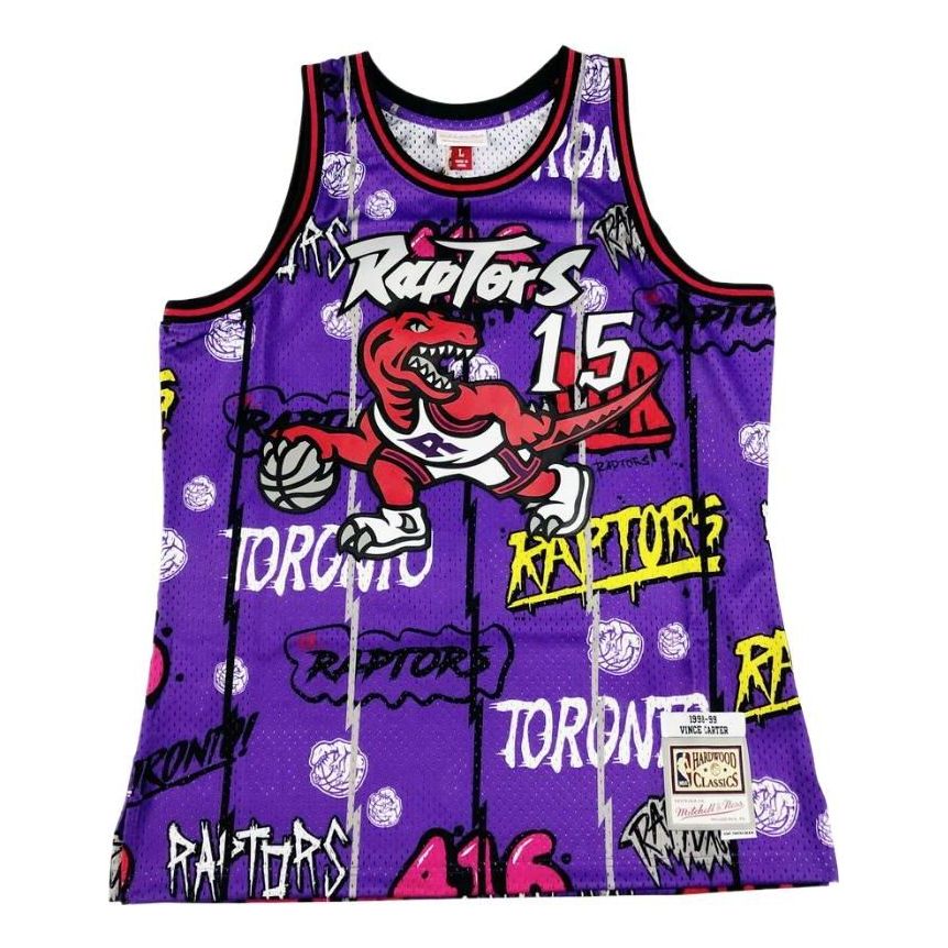 Majica brez rokavov Mitchell & Ness Raptors Graphic Print Jersey Lila | TFSM4768-TRA98VCAPURP, 0