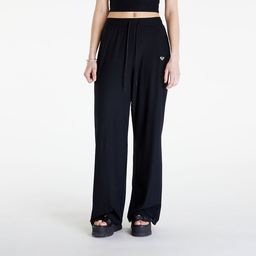 Trenirka Roxy Rise & Vibe Rib Wide Leg Pants Black Črna | ERJNP03556-KVJ0