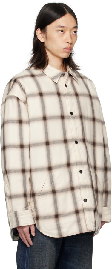 Srajce Acne Studios Acne Studios Flannel Button-Up Overshirt Bež | B90845-, 1