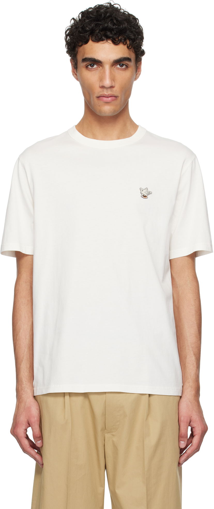 Majica MAISON KITSUNÉ Maison Kitsuné Barista Fox Patch Relax T-Shirt Bela | CKNU00102KJ7014