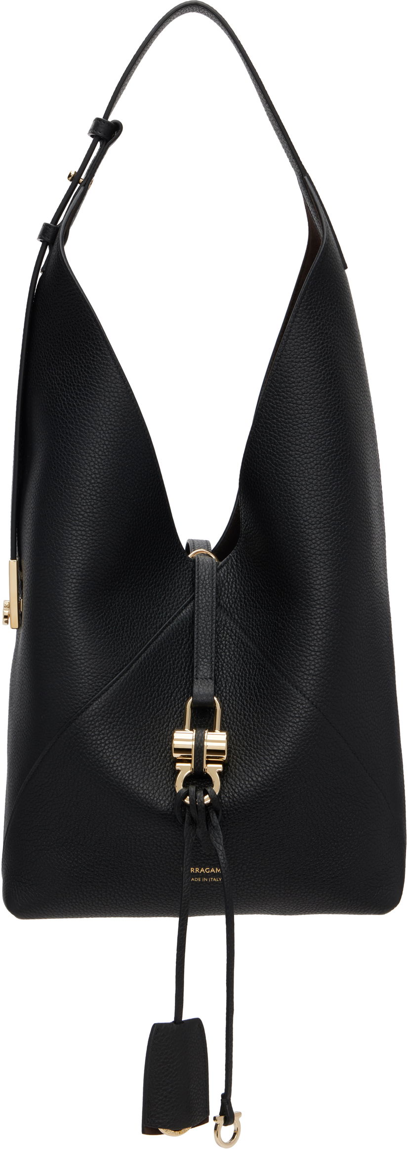 Tote bag FERRAGAMO Salvatore Ferragamo V-Shaped Tote Črna | 783044