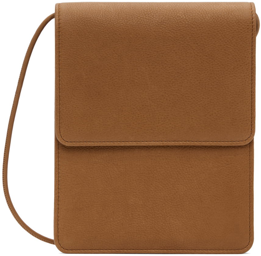 Torba za čez ramo The Row Leather Crossbody Bag Rjava | W1676-L137, 0