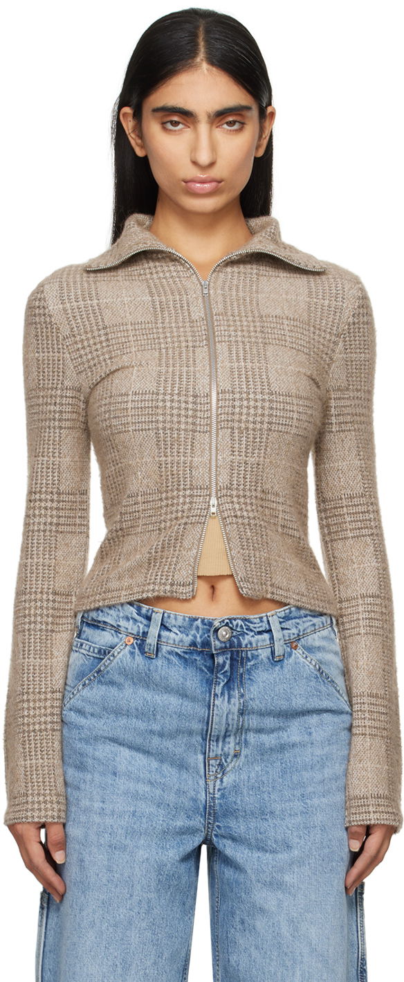 Pleteni pulover OUR LEGACY Slim Zip Sweater Bež | W4246SBH
