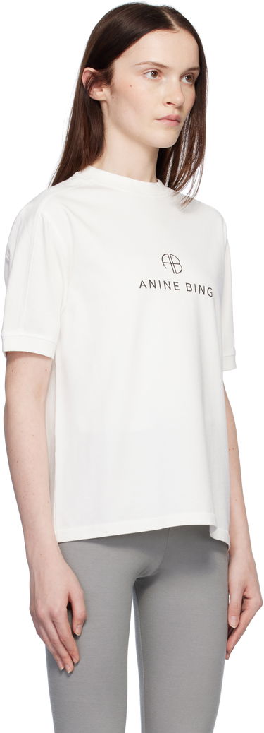 Majica Anine Bing ANINE BING Jaylin Monogram T-Shirt Bela | A-08-10280-IVY1, 4