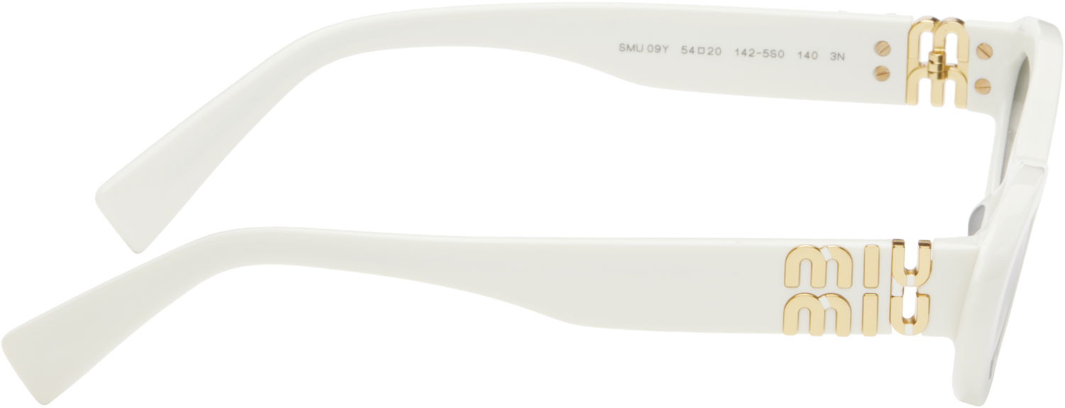 Sončna očala Miu Miu Miu Miu Pointed Cat Eye Acetate Sunglasses Bela | 0MU 09YS 8056597897761, 1