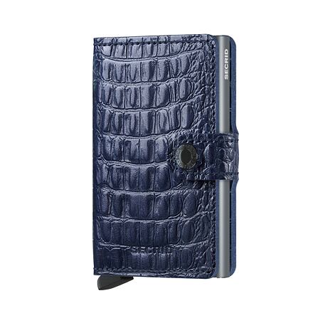 Denarnica Secrid Miniwallet Nile Blue Leather Wallet Mornarica | MN-Blue