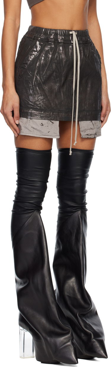 Krila Rick Owens Concordians Fog Distressed Drawstring Miniskirt Črna | DS02E7321 SBZMC, 1