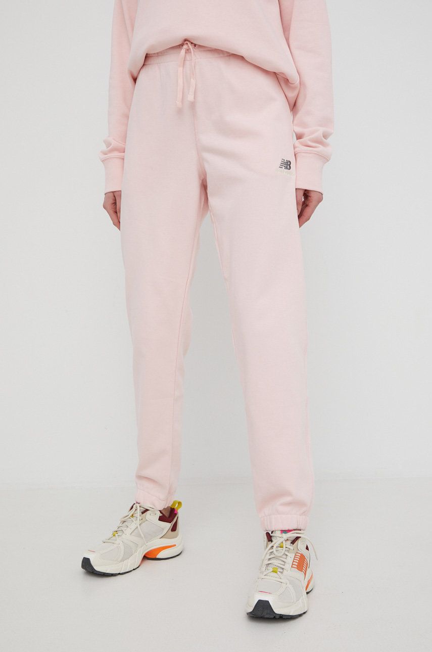 Trenirka New Balance Essentials Uni-ssentials Sweatpant Roza | UP21500_PIE, 0
