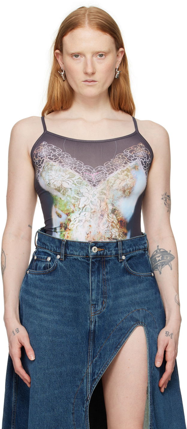 Majica brez rokavov Y/PROJECT Black Trompe L'œil Tank Top Črna | 104TO008