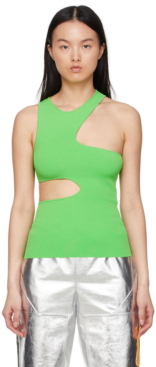 Majica brez rokavov Stella McCartney Stella McCartney Cut-Out Tank Top Zelena | 6K0063S2076