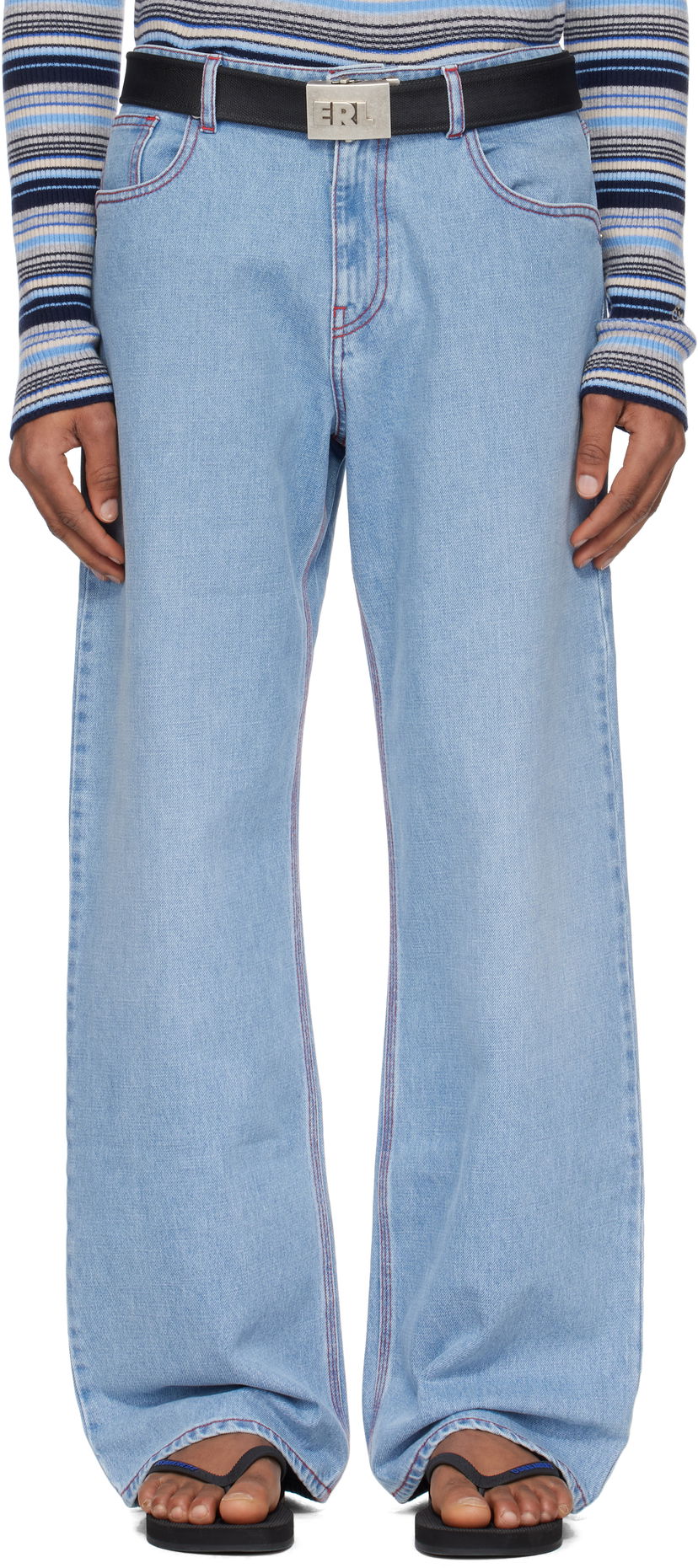 Kavbojke ERL ERL Straight Venice Jeans Modra | ERL10P012
