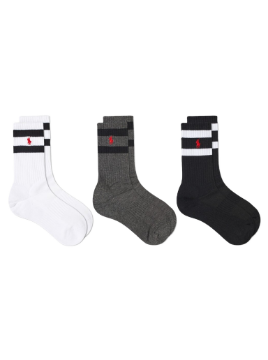 Nogavice Polo by Ralph Lauren Classic Stripe Sport Sock - 3 Pack Večbarvna | 449823360002