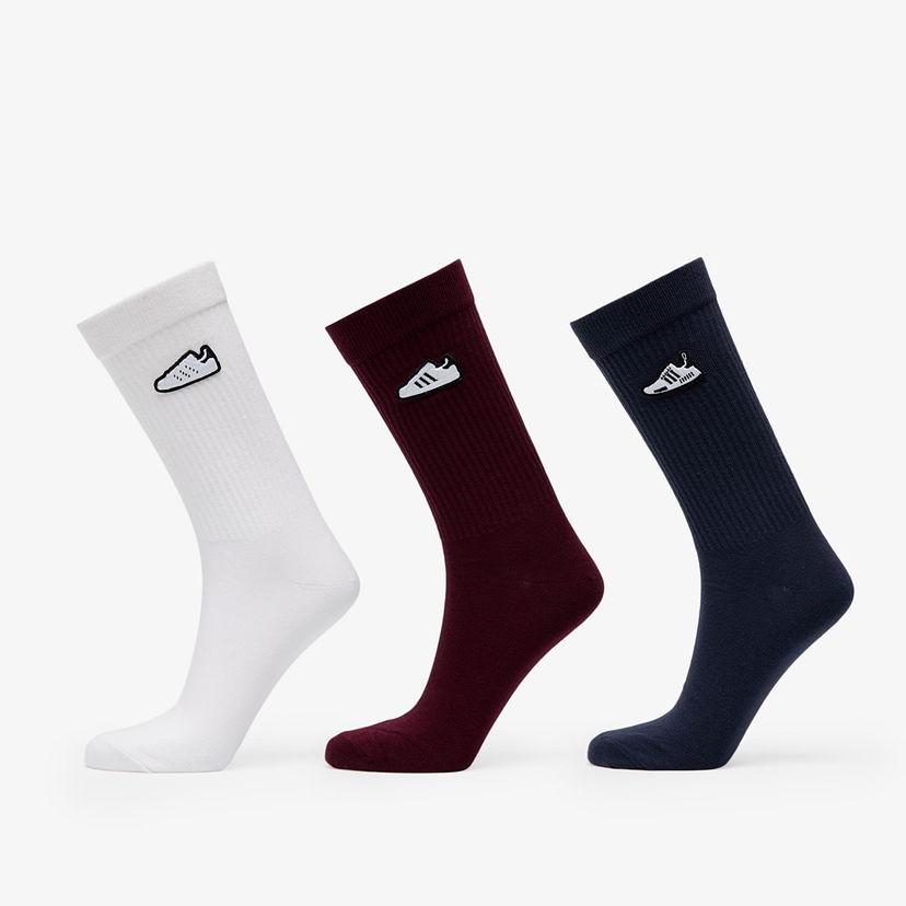 Nogavice adidas Originals Crew Socks 3-Pack Maroon/ White/ Shadow Navy Večbarvna | IT1526