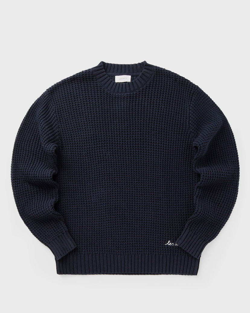 Pleteni pulover Les Deux Waffle Crewneck Knit Mornarica | 1000570-460