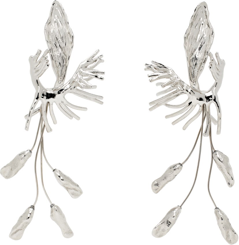 Uhani Dries Van Noten Dries Van Noten Graphic Drop Earrings Kovinski | 251-018213-046