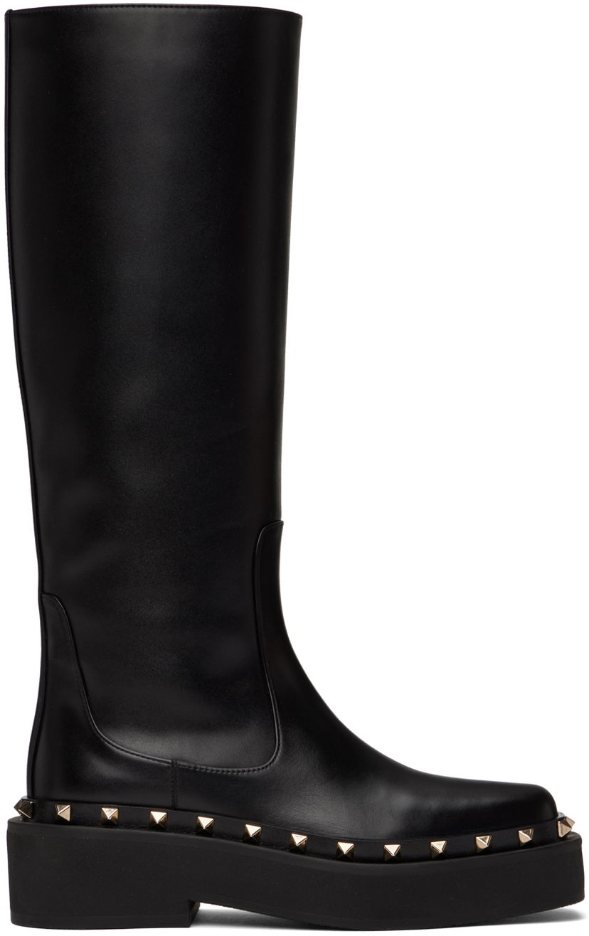 Superge in čevlji Valentino Valentino Garavani Rockstud M-Way Knee-High Boots Črna | 3W2S0HD8RPX