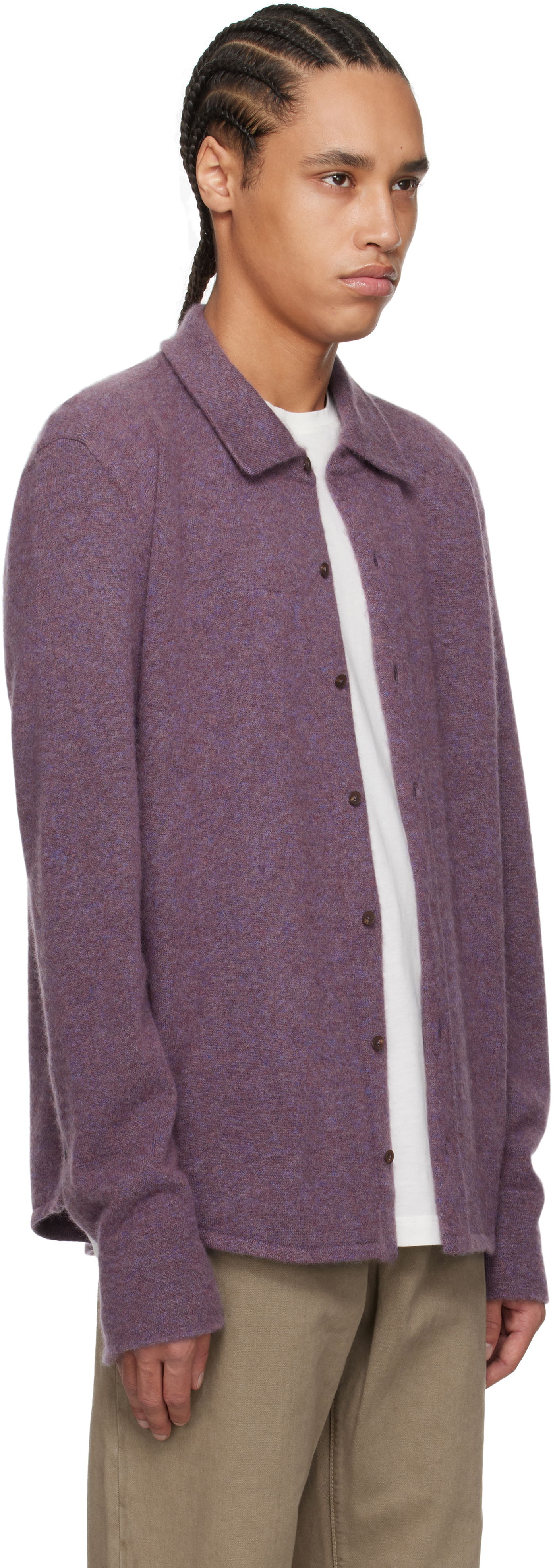 Pleteni pulover The Row The Row Lautaro Cardigan Lila | 883-Y363, 1