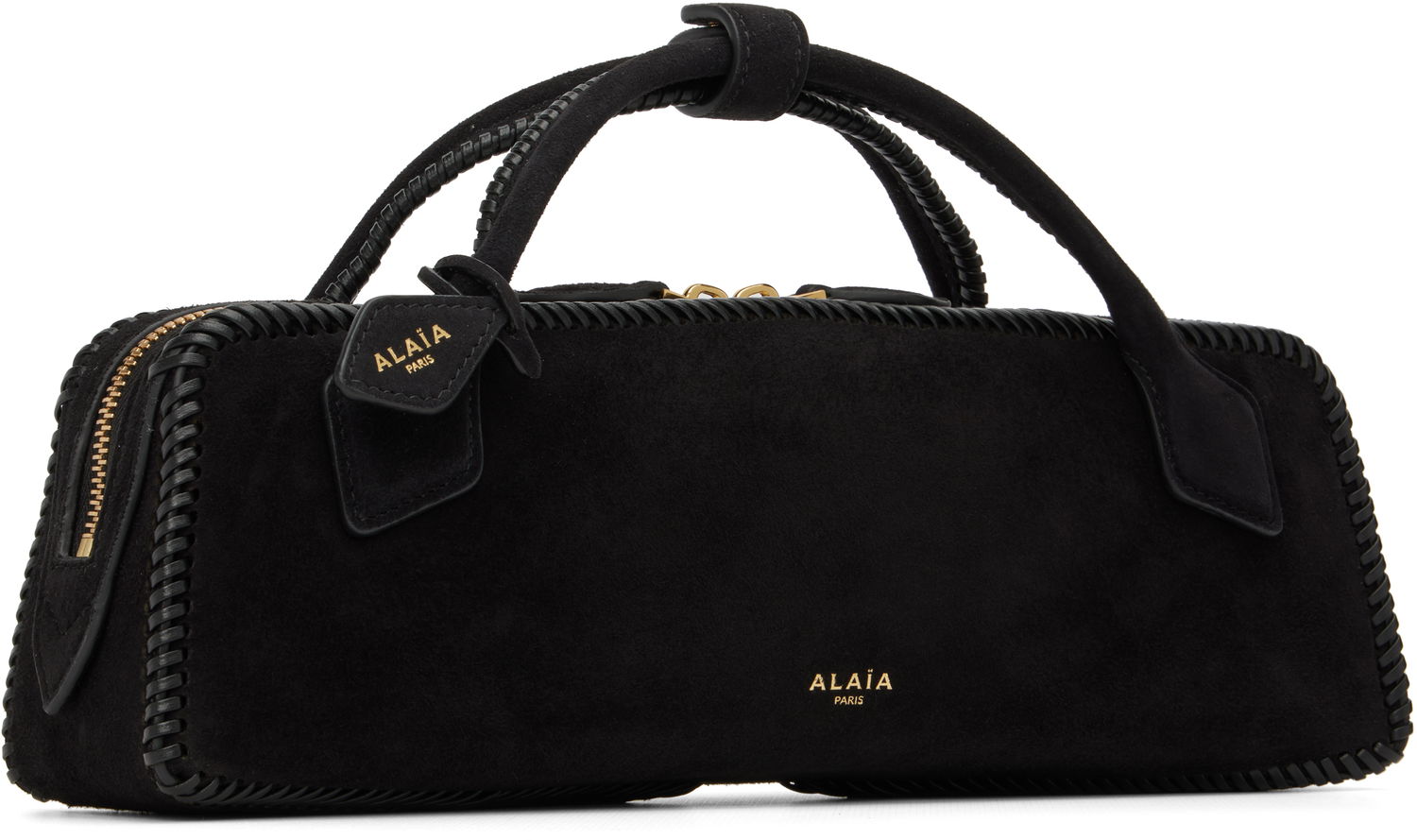Torbica Alaïa ALAÏA 'Le Teckel' Suede Clutch Bag Črna | AA1S06026I068, 1
