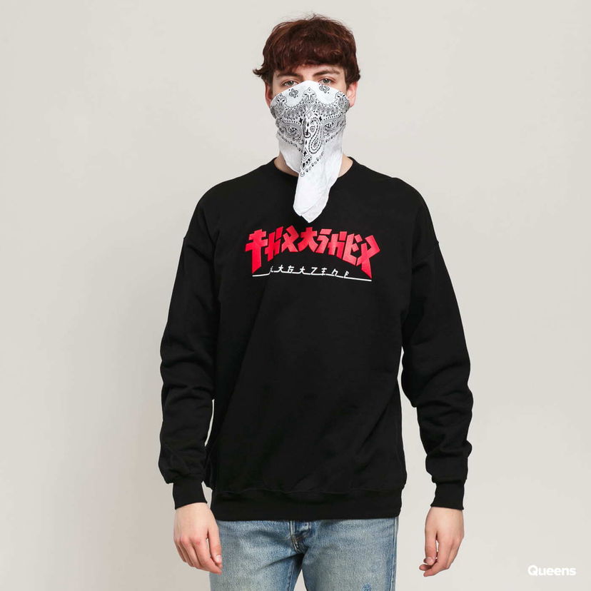 Pulover Thrasher Thrasher Godzilla Crewneck Sweatshirt Črna | 058556