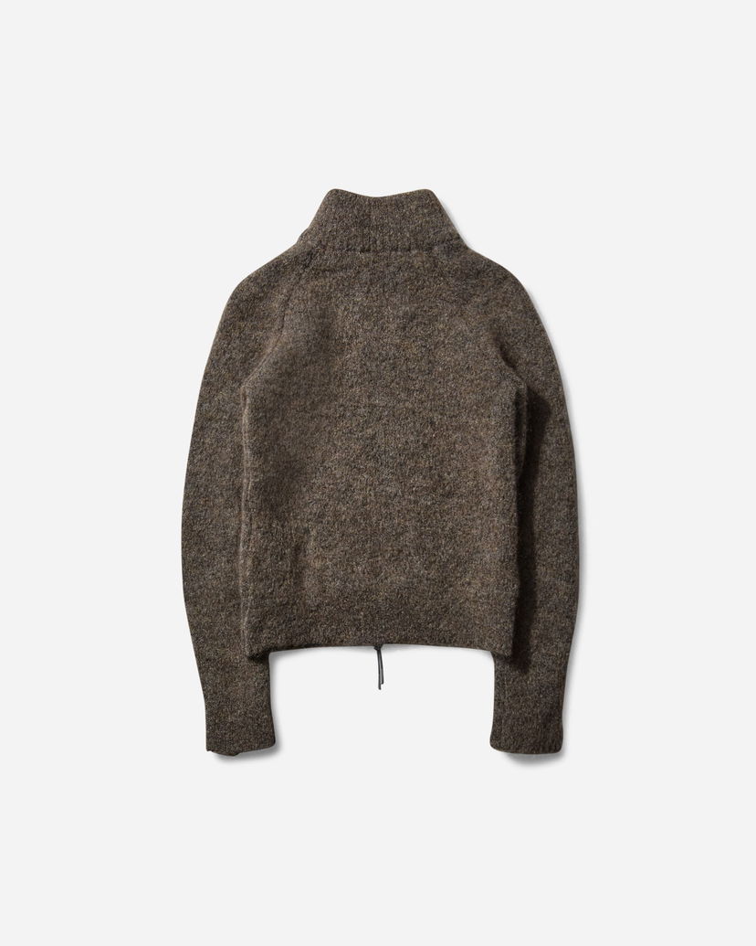 Pleteni pulover ROA Tasna Mohair Zip Up Sweater Rjava | RBWW062YA23 BEG0025