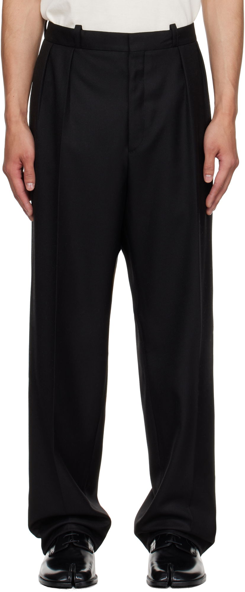 Hlače Maison Margiela Maison Margiela Virgin Wool Trousers Črna | S50KA0687 M35504