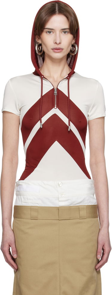 Pulover Jean Paul Gaultier Jean Paul Gaultier 'The Chevrons' Hooded Top Rdeča | 25/33-F-TS109P-J084-0128, 0