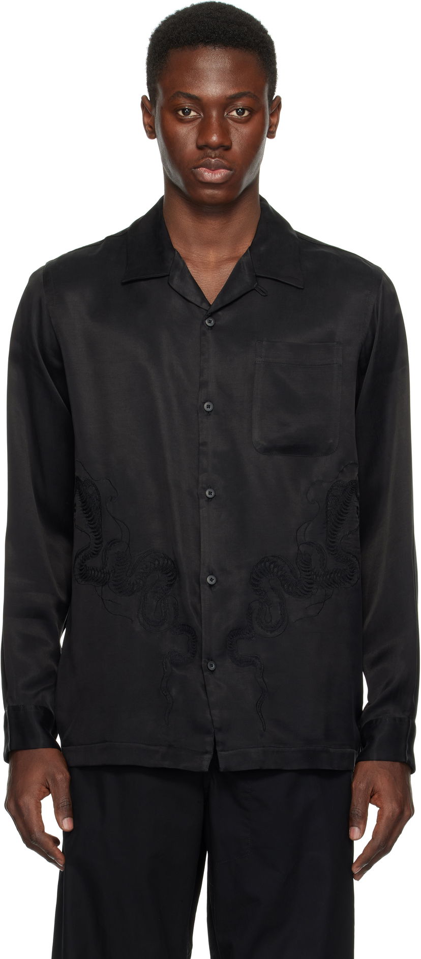 Srajce Maharishi Maharishi Year of the Snake Cupro Shirt Črna | 6121