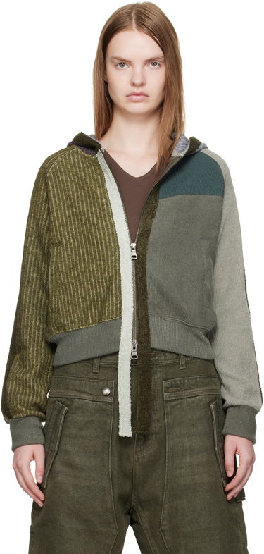 Pulover Andersson Bell Andersson Bell Color Blocked Knit Zip-Up Hoodie Zelena | atb1364w, 0