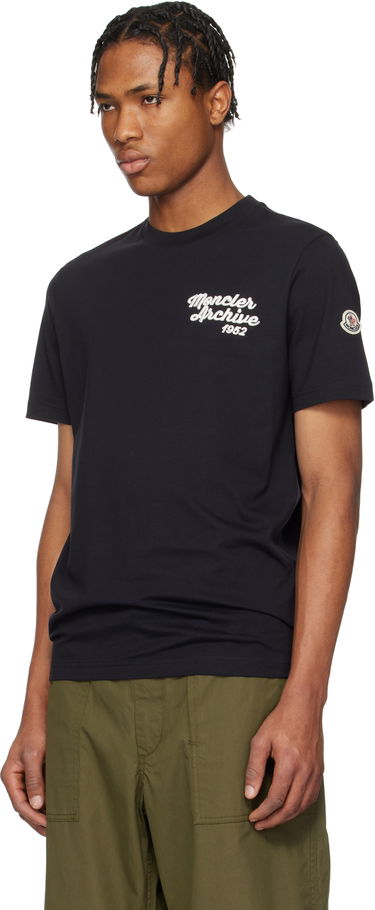 Majica Moncler Moncler Archive Embroidered Logo Cotton T-Shirt Črna | K10918C0006389AJS, 3