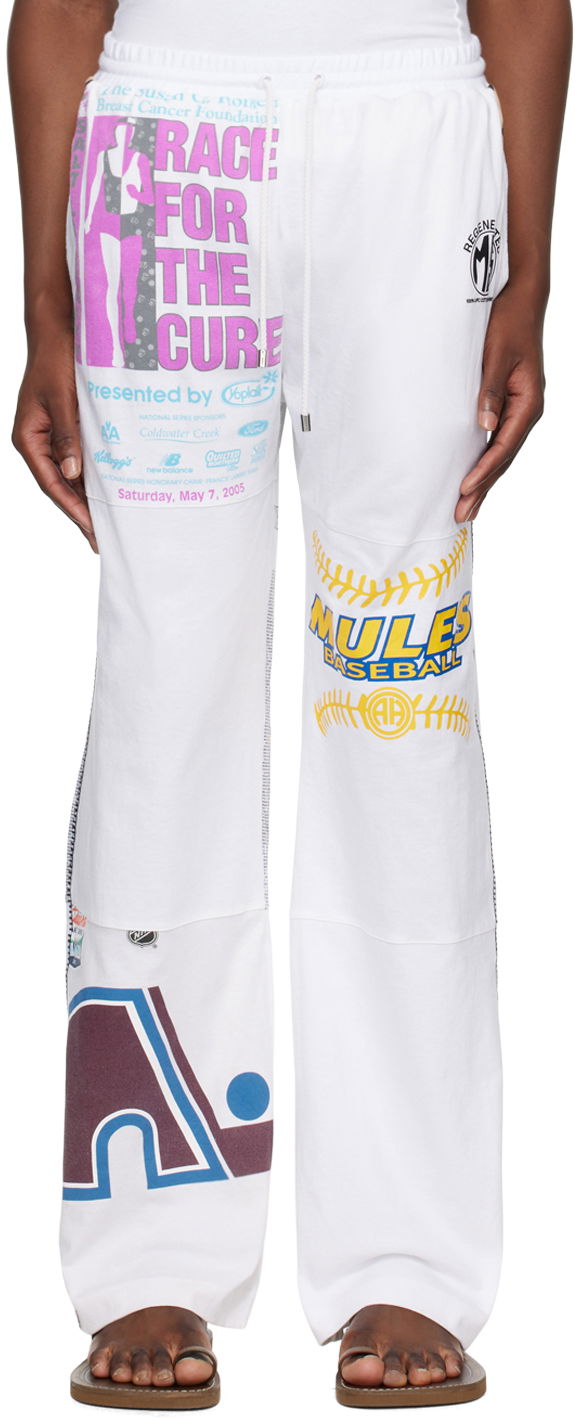 Trenirka Marine Serre Regenerated Graphic Sweatpants Bela | MPA053