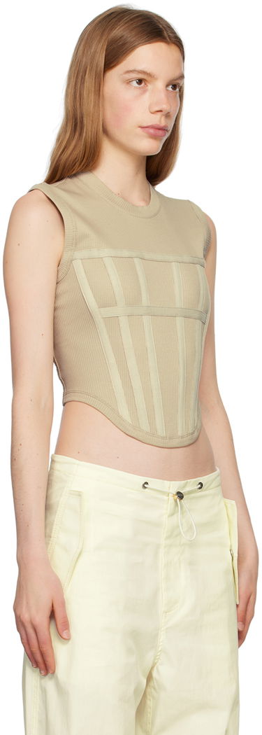 Majica brez rokavov Dion Lee Fitted Corset Tank Top Bež | C3094P23, 1