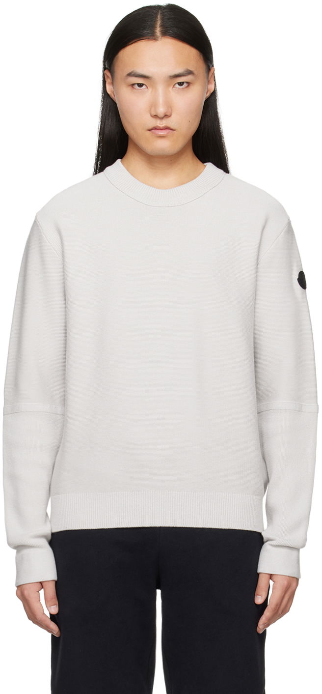 Pleteni pulover Moncler Patch Sweater Siva | J10919C00001M1509